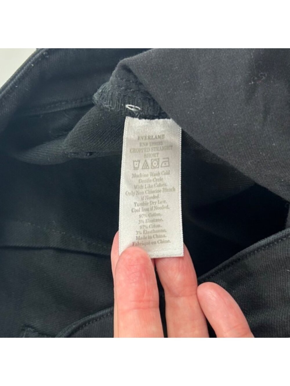 Everlane Black Canvas High Rise Ankle Pant 0 - Picture 5 of 7